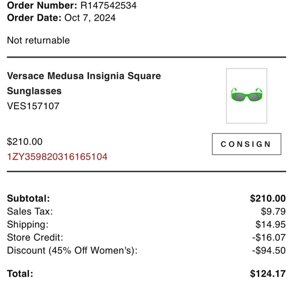 Versace Medusa insignia square sunglasses green NWT - Picture 2 of 4
